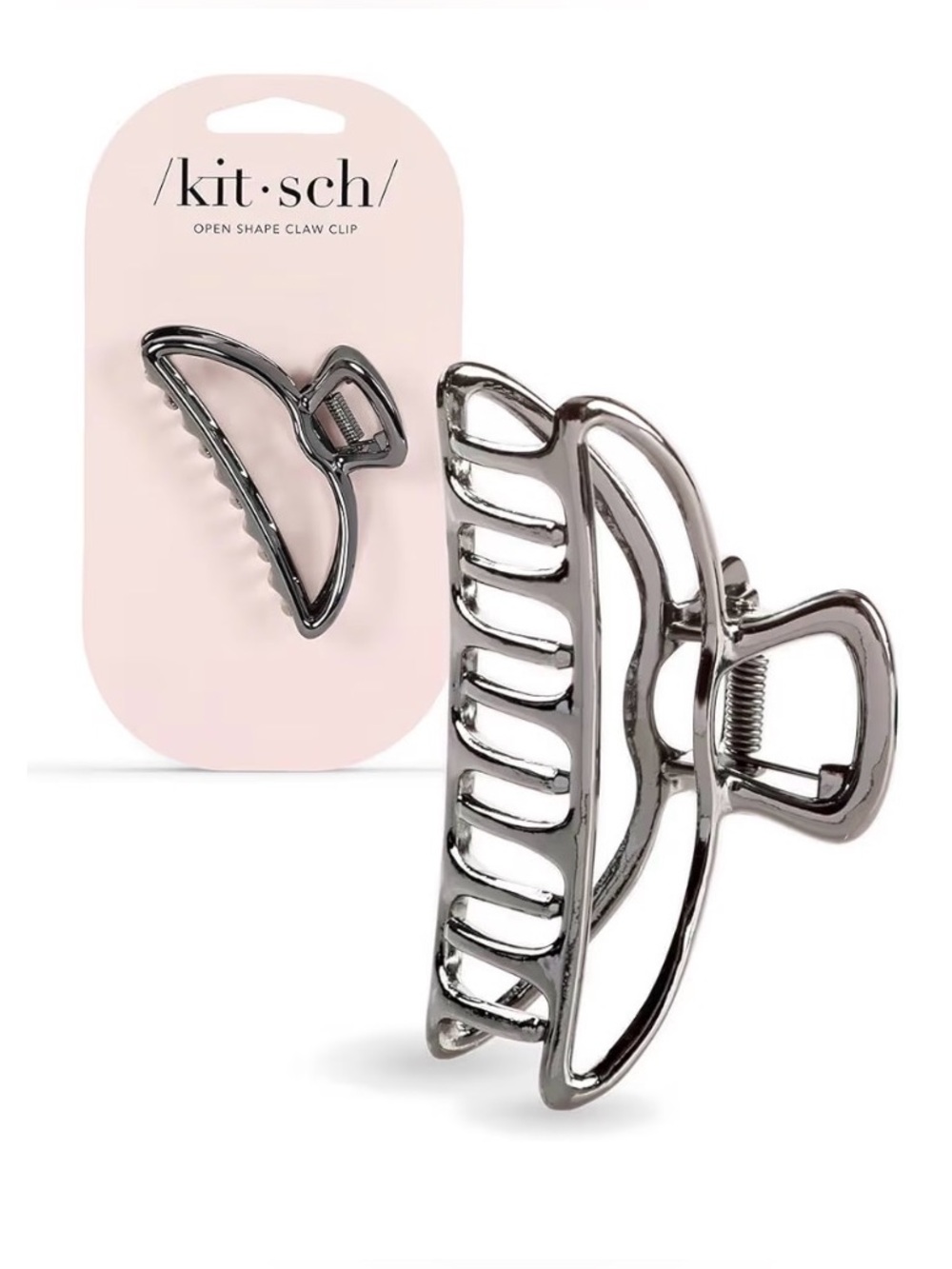 Kitsch Silver Open-Shape Metal Claw Clip